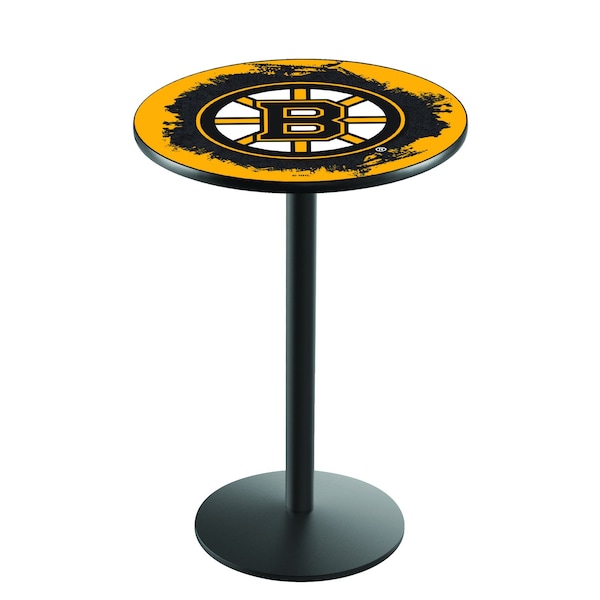42" Blk Wrinkle Boston Bruins Pub Table